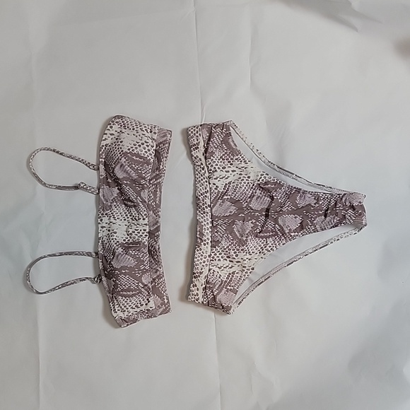 Matte collection snakeskin print high waist bikini - Picture 1 of 8